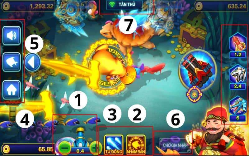 Giao diện trò chơi dễ điều khiển săn cá